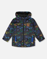 Mid-Season Jacket Black Printed Skateboards - H30W34_3H026