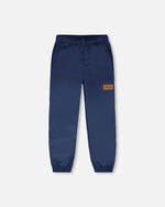 Splash Pants In Recycled Polyester Navy Blue - H30W35_04790