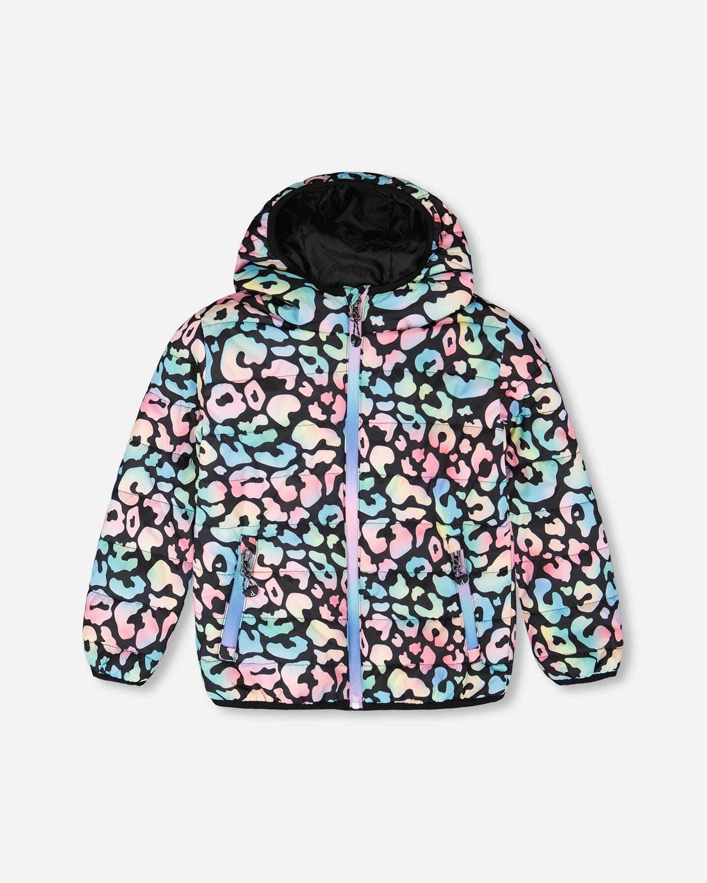 Quilted Mid-Season Jacket Black Animal Print - H30W45_3H010