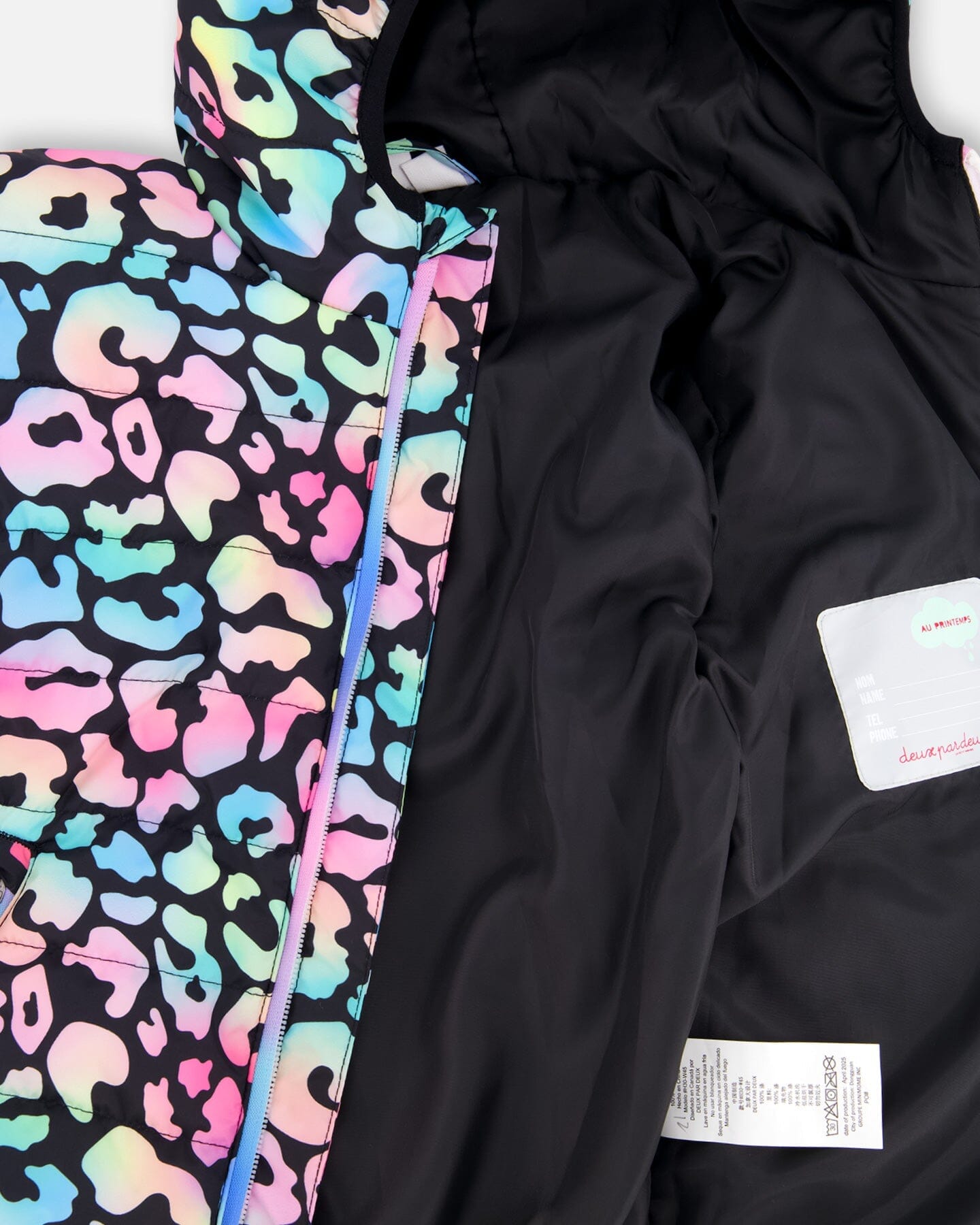 Quilted Mid-Season Jacket Black Animal Print - H30W45_3H010