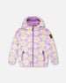 Quilted Mid-Season Jacket Purple Daisy Print - H30W45_3H013