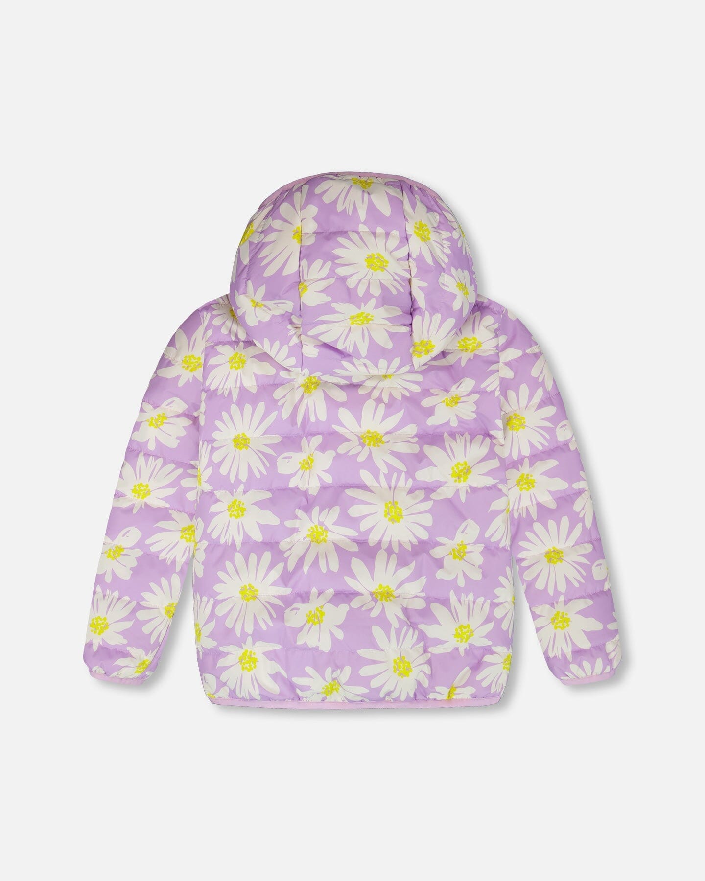 Quilted Mid-Season Jacket Purple Daisy Print - H30W45_3H013