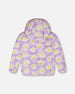 Quilted Mid-Season Jacket Purple Daisy Print - H30W45_3H013