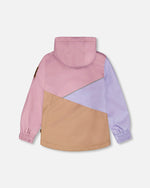 Insulated Mid-Season Jacket In Recycled Polyester Mauve, Lilac And Beige - H30W46S_06004