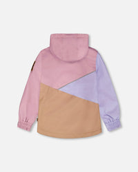 Insulated Mid-Season Jacket In Recycled Polyester Mauve, Lilac And Beige - H30W46S_06004