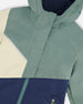 Mid-Season Jacket In Recycled Polyester Dark Green, Beige And Navy - H30W46_03003