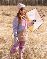 Mid-Season Jacket In Recycled Polyester Mauve, Lilac And Beige - H30W46_06004