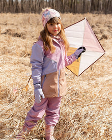 Mid-Season Jacket In Recycled Polyester Mauve, Lilac And Beige - H30W46_06004