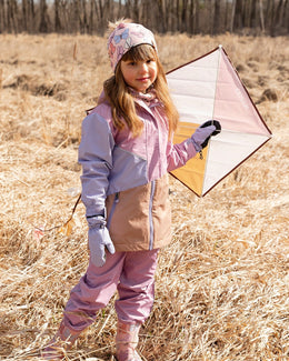 Mid-Season Jacket In Recycled Polyester Mauve, Lilac And Beige - H30W46_06004
