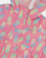 Packable Windbreaker In Polyester Pink Lollipop Print Outerwear Deux par Deux 