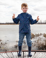 Packable Windbreaker In Polyester Blue Car Print - H30W49_3H037
