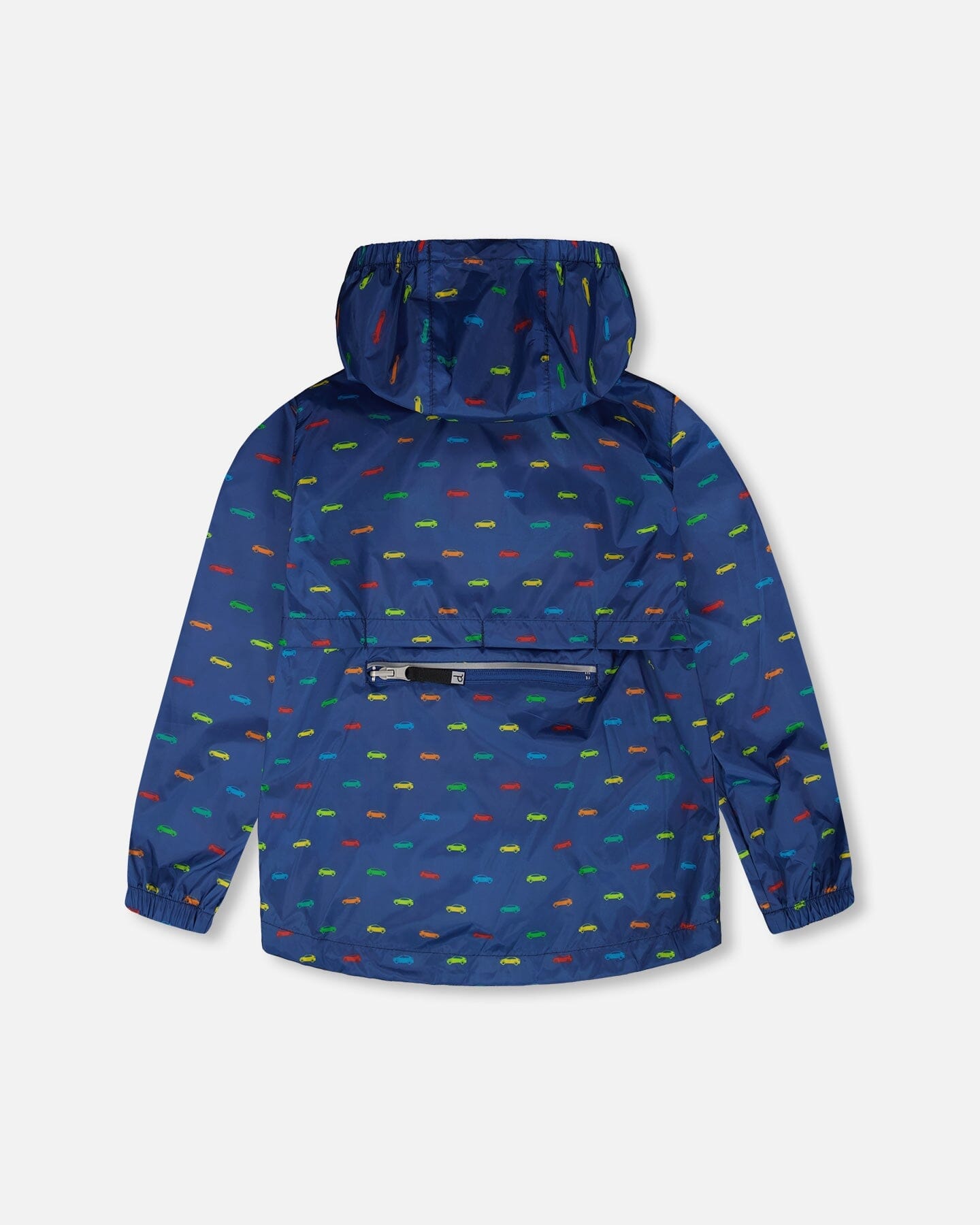 Packable Windbreaker In Polyester Blue Car Print - H30W49_3H037