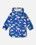 Rain Jacket In Polyurethane Blue Chameleon Print - H30W50_3H023