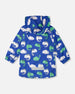Rain Jacket In Polyurethane Blue Chameleon Print - H30W50_3H023
