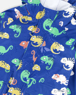 Blue raincoat with color-changing chameleon Outerwear Deux par Deux 