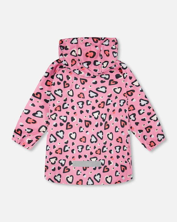 Rain Jacket In Polyurethane Pink Heart Print - H30W50_3H024