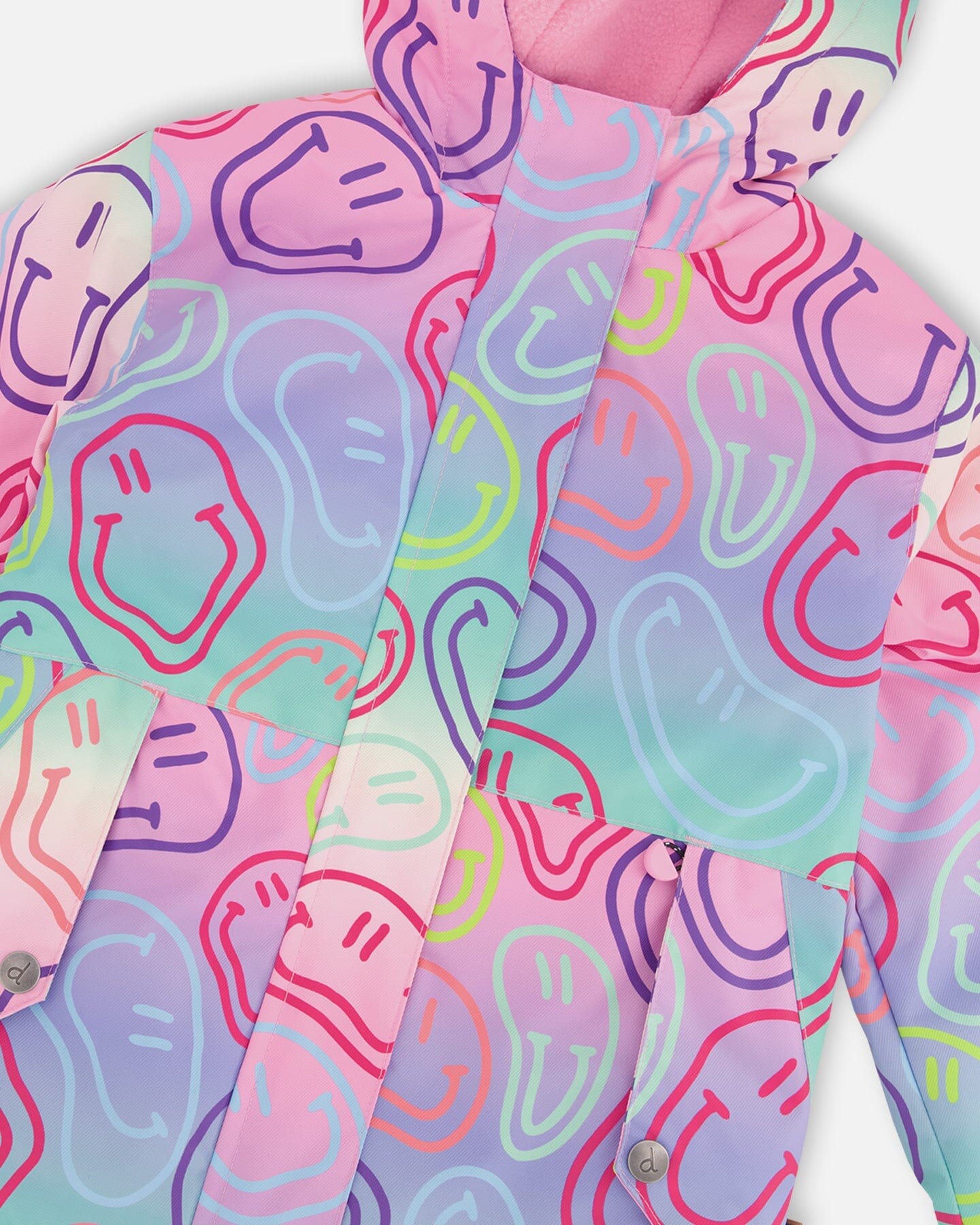 Insulated Two-Piece Mid-Season Outerwear Set Multicolored Printed Smileys - H30W51S_3H012