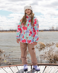 Two-Piece Mid-Season Outerwear Set White Heart Print - H30W51_3H002