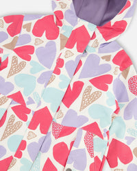 Two-Piece Mid-Season Outerwear Set White Heart Print - H30W51_3H002