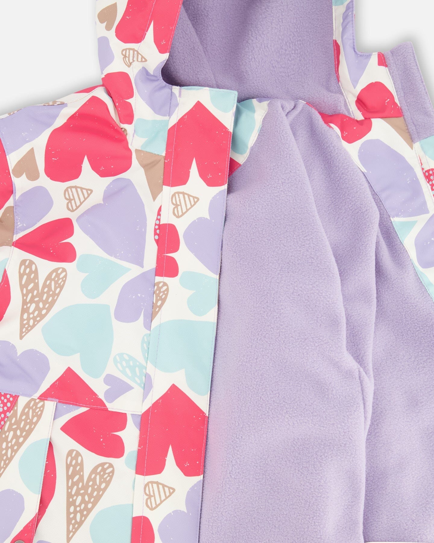 Two-Piece Mid-Season Outerwear Set White Heart Print - H30W51_3H002