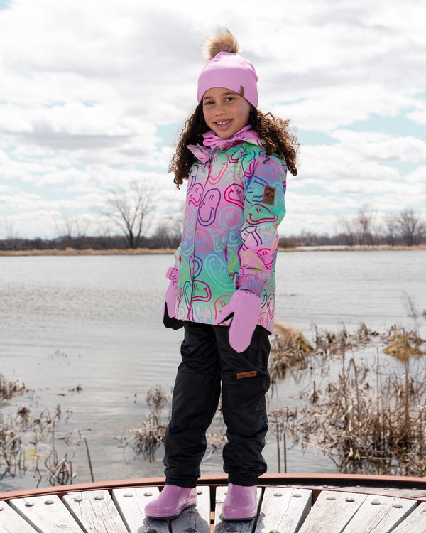 Two-Piece Mid-Season Outerwear Set Multicolored Printed Smileys - H30W51_3H012