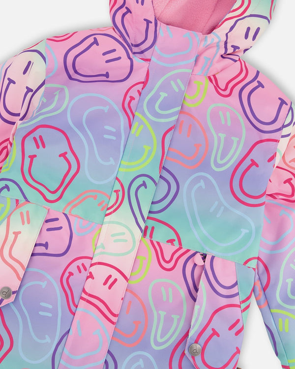 Two-Piece Mid-Season Outerwear Set Multicolored Printed Smileys - H30W51_3H012