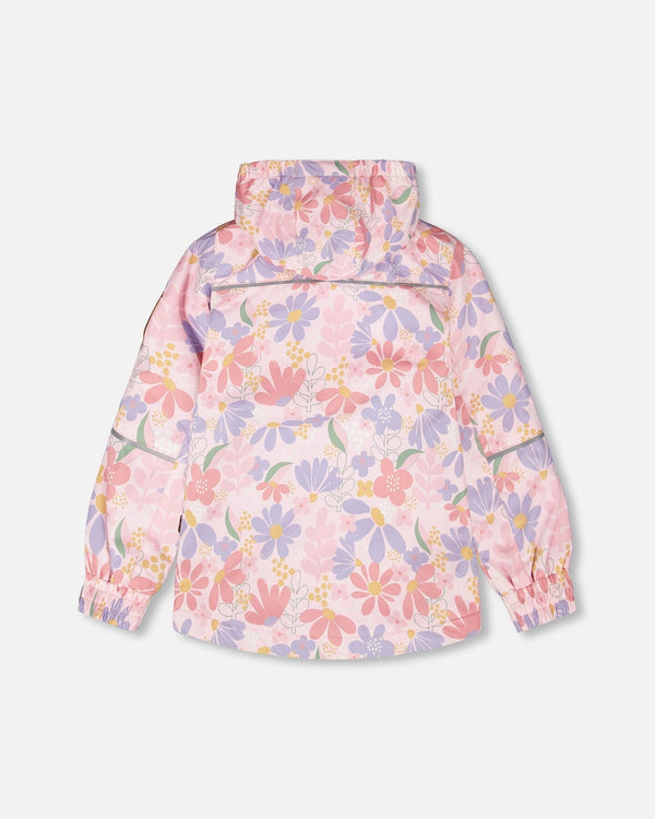Insulated Two-Piece Mid-Season Outerwear Set Pink Flower Print - H30W52S_3H004