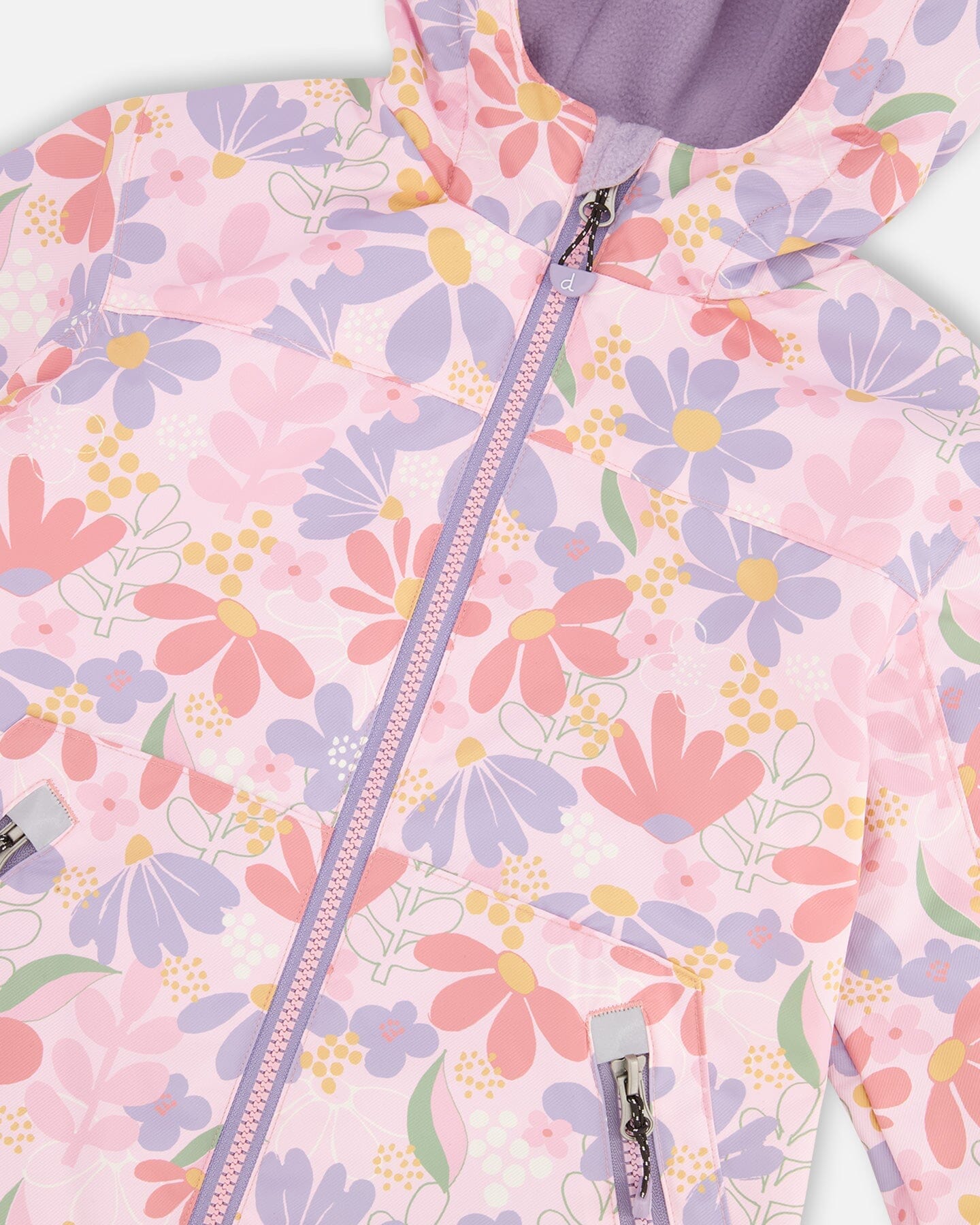 Insulated Two-Piece Mid-Season Outerwear Set Pink Flower Print - H30W52S_3H004