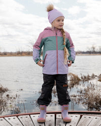 Two-Piece Mid-Season Outerwear Set Mauve Colorblock - H30W52_06004