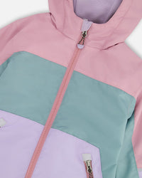 Two-Piece Mid-Season Outerwear Set Mauve Colorblock - H30W52_06004