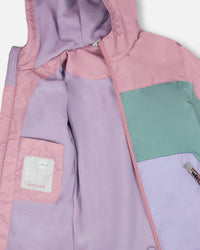 Two-Piece Mid-Season Outerwear Set Mauve Colorblock - H30W52_06004