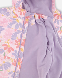 Two-Piece Mid-Season Outerwear Set Pink Flower Print - H30W52_3H004