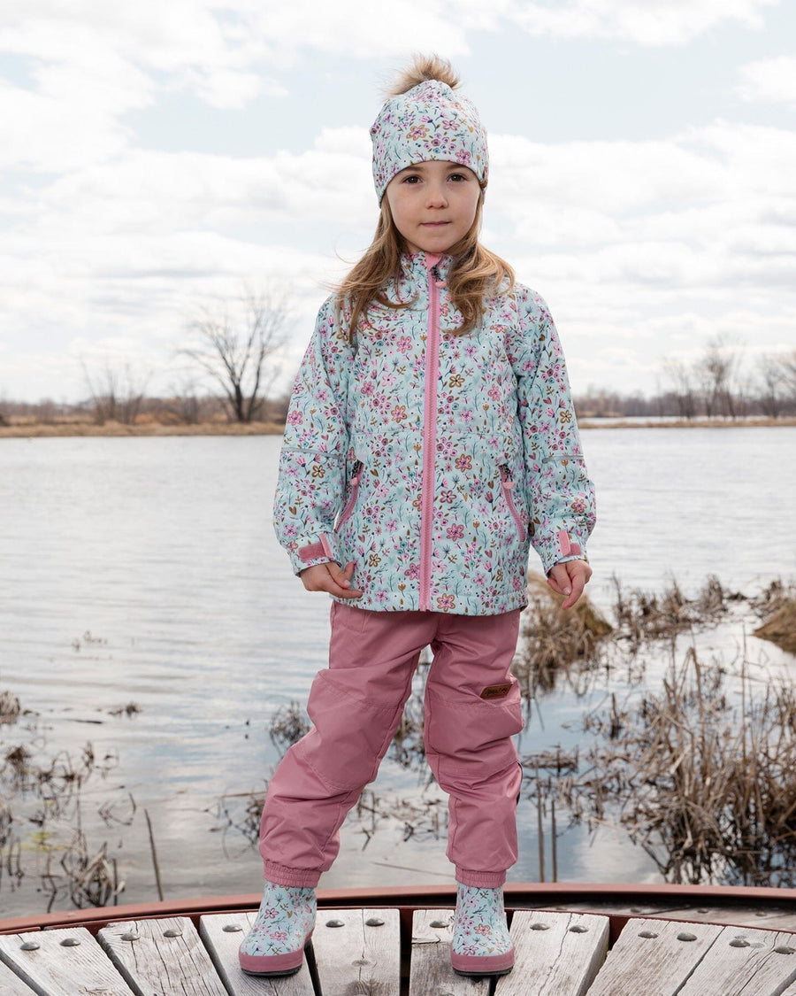 Two-Piece Mid-Season Outerwear Set Blue Mini Flower Print - H30W52_3H005
