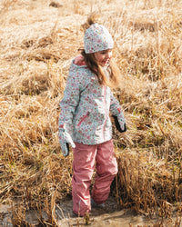 Two-Piece Mid-Season Outerwear Set Blue Mini Flower Print - H30W52_3H005