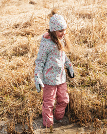 Two-Piece Mid-Season Outerwear Set Blue Mini Flower Print - H30W52_3H005