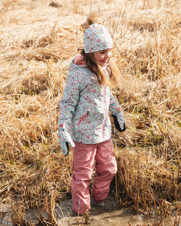 Two-Piece Mid-Season Outerwear Set Blue Mini Flower Print - H30W52_3H005