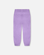 3-In-1 Two-Piece Mid-Season Outerwear With Solid Pants Set Purple Daisy Print - H30W53_05005