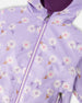 3-In-1 Two-Piece Mid-Season Outerwear With Solid Pants Set Purple Daisy Print - H30W53_05005