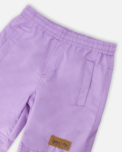 3-In-1 Two-Piece Mid-Season Outerwear With Solid Pants Set Purple Daisy Print - H30W53_05005