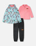 3-In-1 Two-Piece Mid-Season Outerwear Set Blue Unicorn Print - H30W53_3H006
