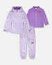 3-In-1 Two-Piece Mid-Season Outerwear Set Purple Daisy Print - H30W53_3H009
