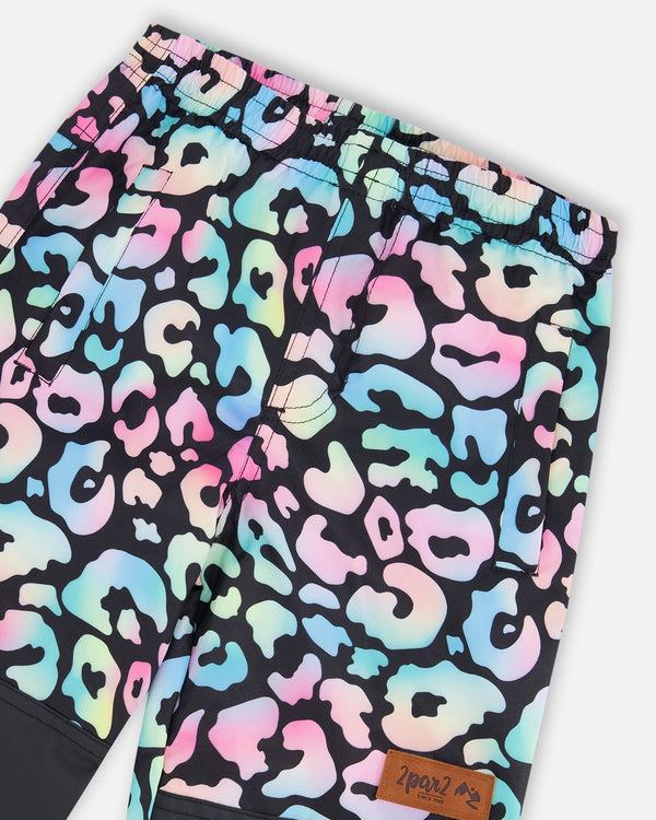 3-In-1 Two-Piece Mid-Season Outerwear Set Black Animal Print - Multicolored Inner Jacket - H30W54_3H010