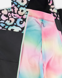 3-In-1 Two-Piece Mid-Season Outerwear Set Black Animal Print - Multicolored Inner Jacket - H30W54_3H010