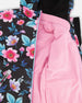 3-In-1 Two-Piece Mid-Season Outerwear Set Black Printed Flowers - Pink Inner Jacket - H30W54_3H011