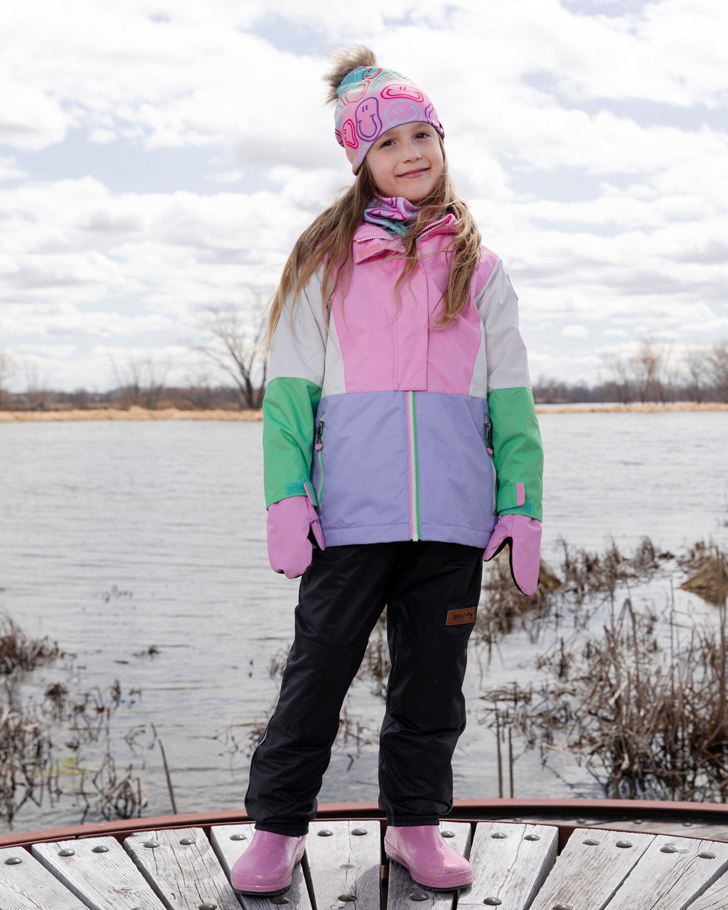 3-In-1 Two-Piece Mid-Season Outerwear Set Pink Colorblock - H30W55_06240