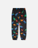 3-In-1 Two-Piece Mid-Season Outerwear Set Black Dinosaur Print - H30W56_09990