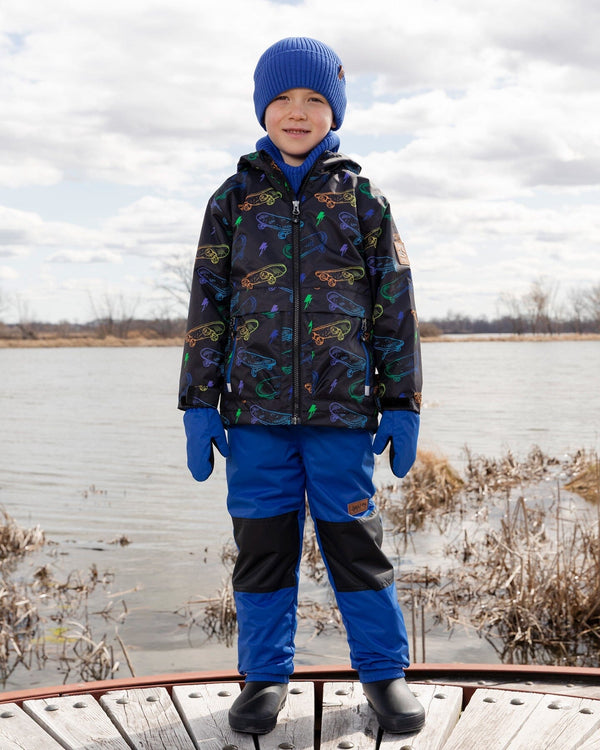 3-In-1 Two-Piece Mid-Season Outerwear Set Black Printed Skateboards - H30W57_3H026