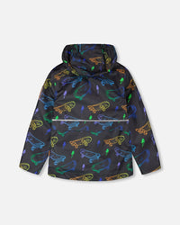 3-In-1 Two-Piece Mid-Season Outerwear Set Black Printed Skateboards - H30W57_3H026