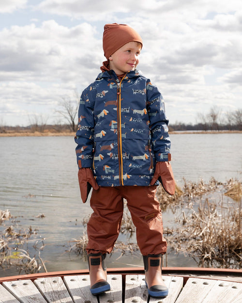 3-In-1 Two-Piece Mid-Season Outerwear Set Blue Dog Print - H30W57_3H033
