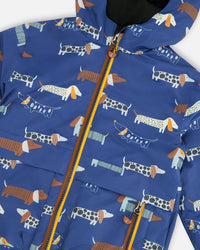 3-In-1 Two-Piece Mid-Season Outerwear Set Blue Dog Print - H30W57_3H033